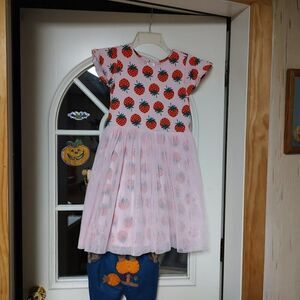 Hanna Andersson Pink With Strawberries Dress Size Girl's 140 10